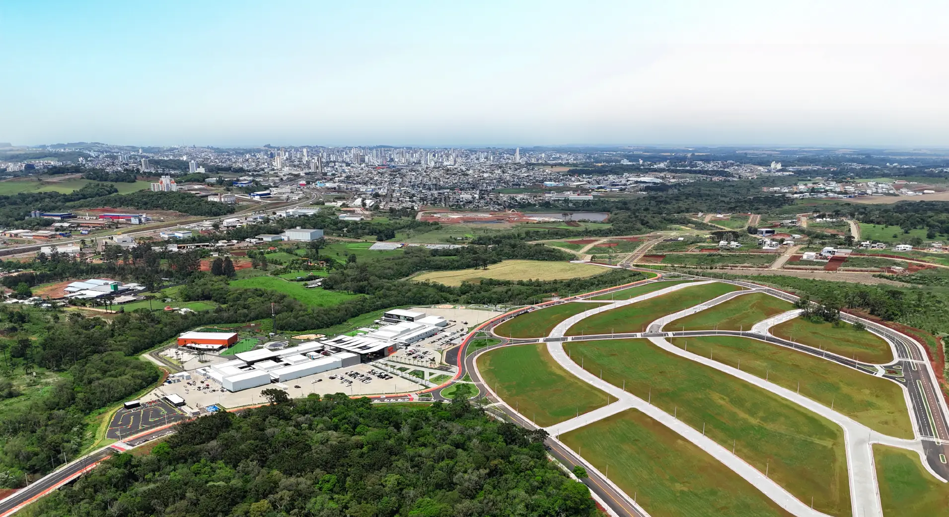 Vista aérea do Bairro Millenium em Chapecó