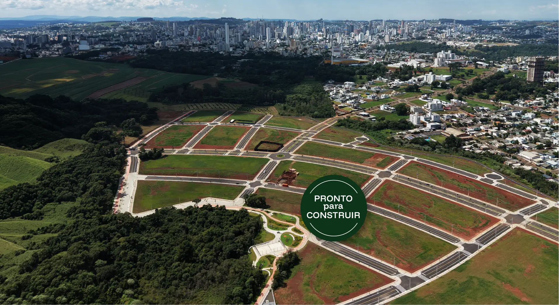 Vista aérea do Gardens Bairro Parque em Chapecó