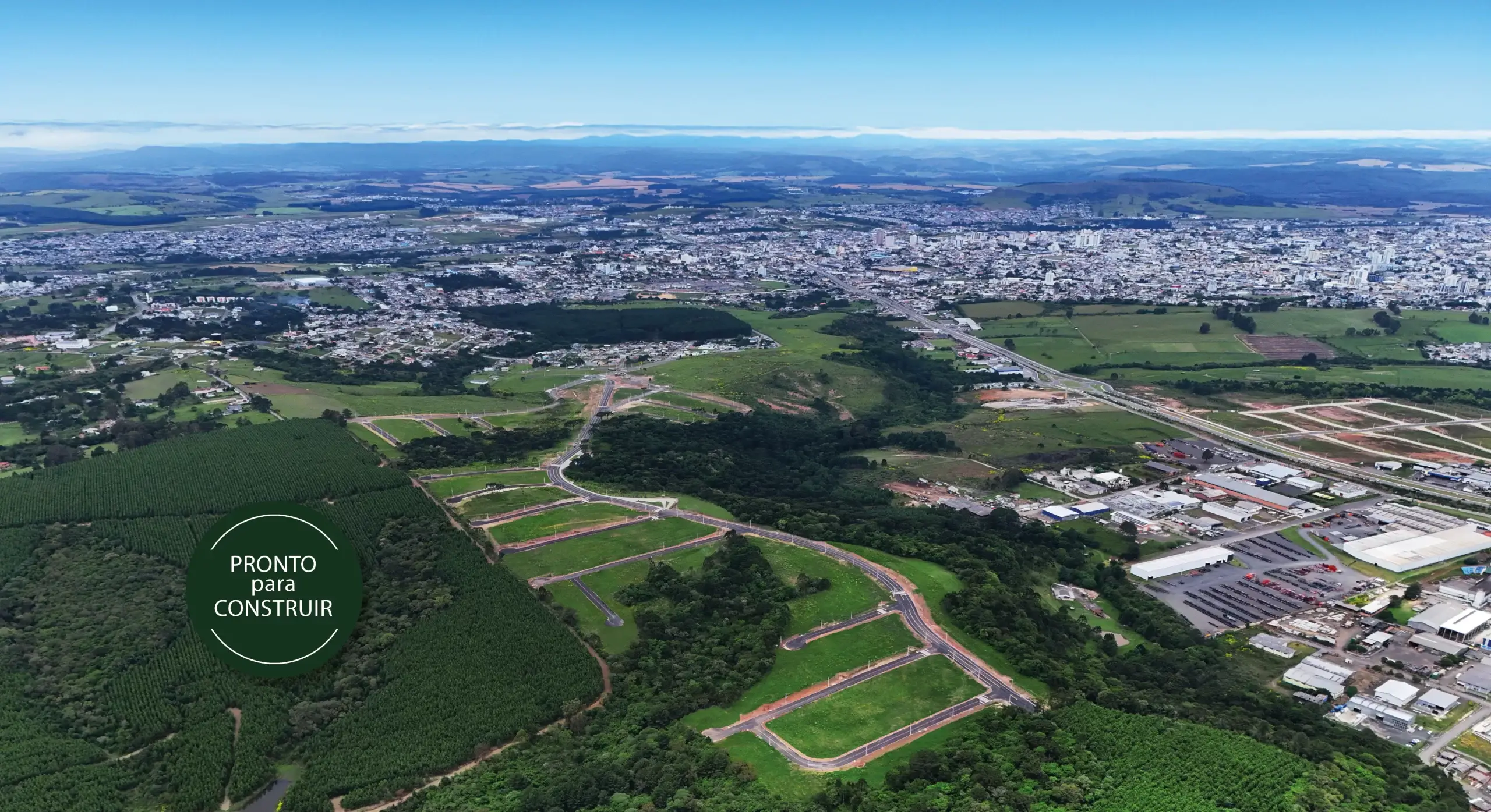 Vista aérea do loteamento La Sierra em Lages