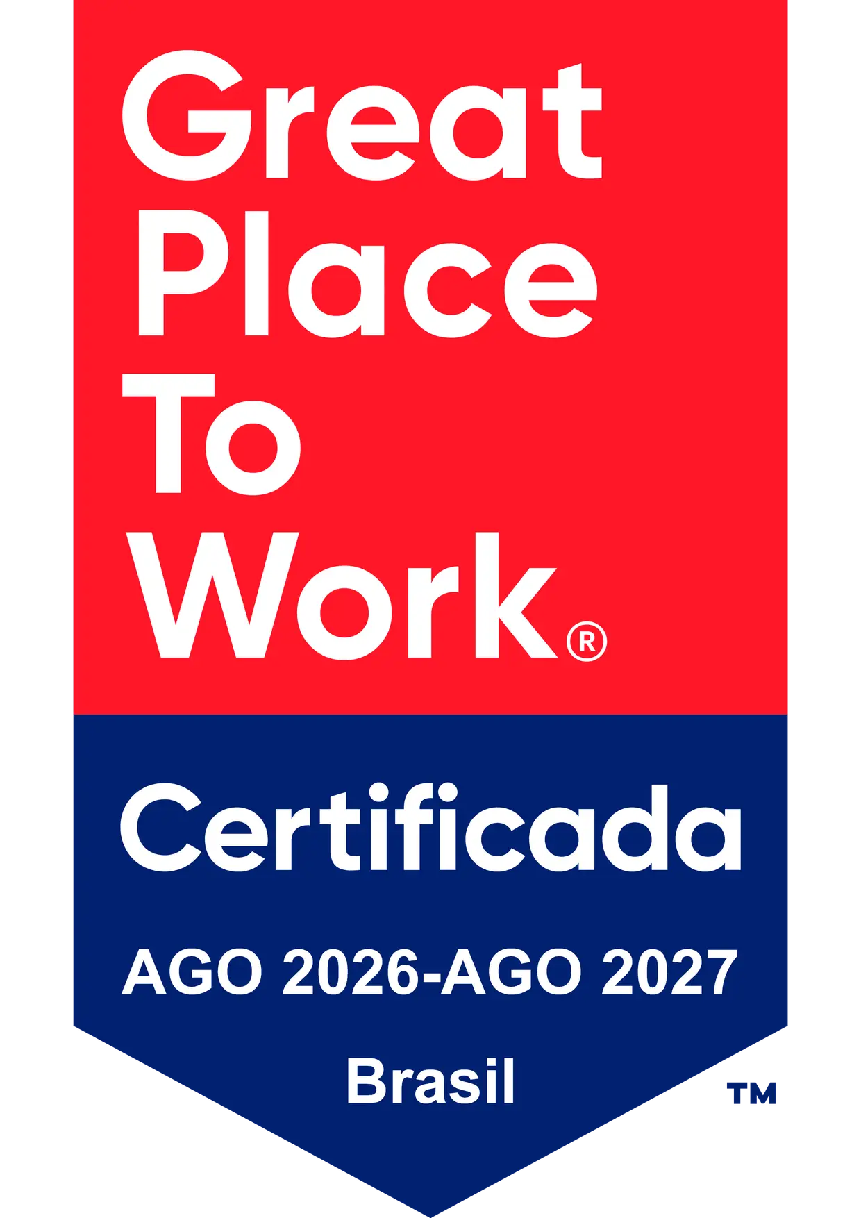 Selo Great Place to Work: Vaccaro certificada no Brasil de agosto de 2026 a agosto de 2027.